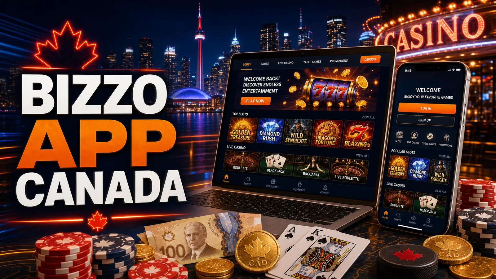 Bizzo Casino App Canada content banner