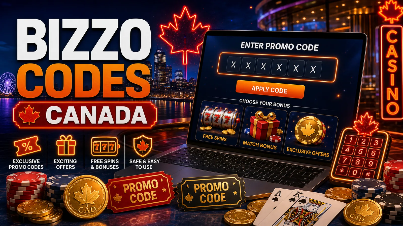 Bizzo Bonus Codes Canada content banner