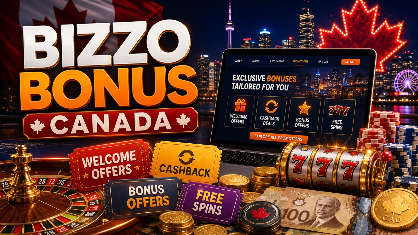 Bizzo Casino Bonus Canada content banner