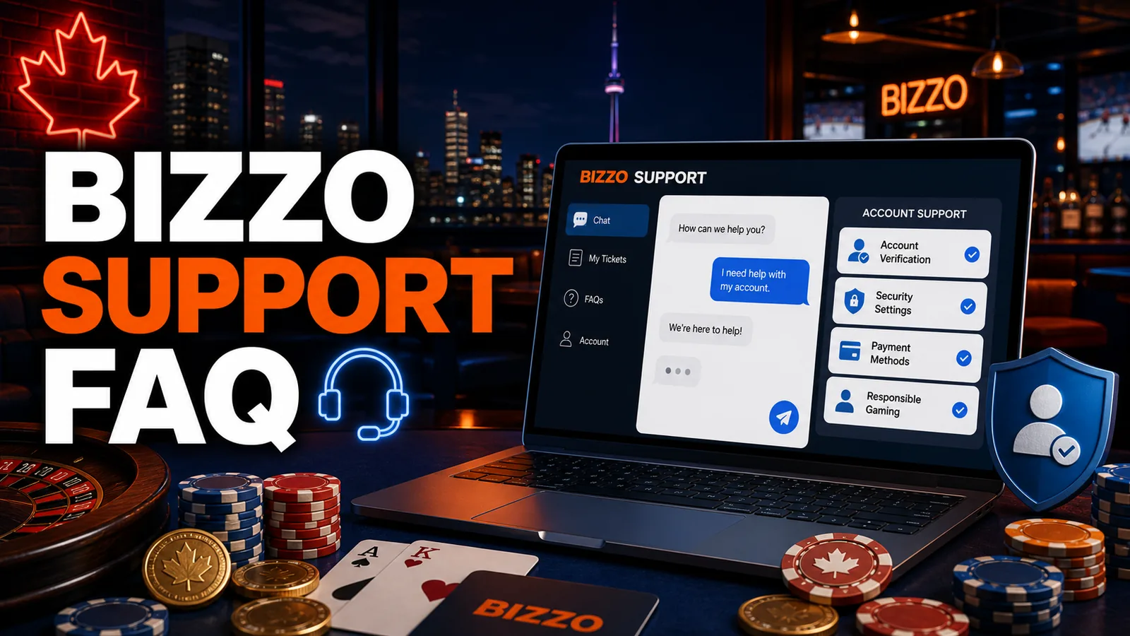 Bizzo Casino Support FAQ content banner